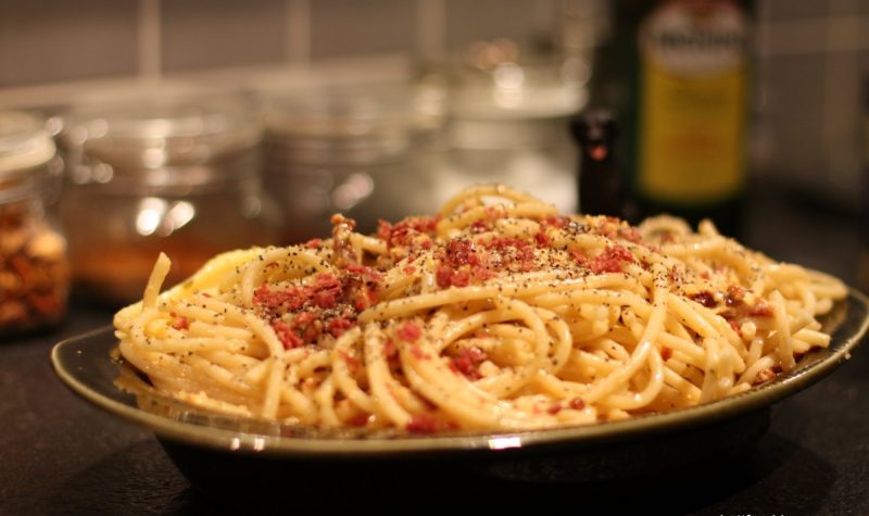 Köttfärsbloggens pasta carbonara.